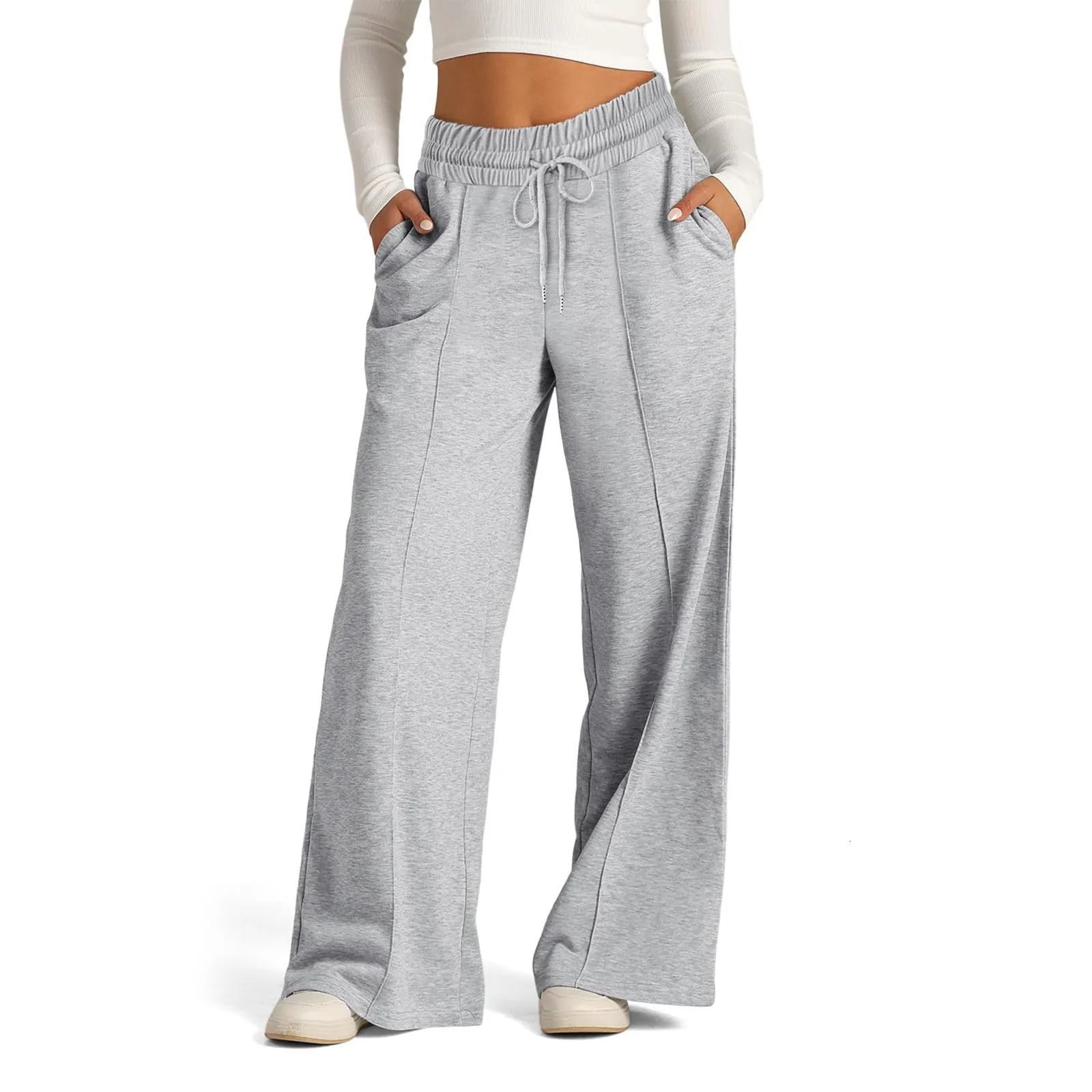 Fleece Sweatpants Women Streetwear Pants High Waist Loose Trousers Casual Straight Sport Wide Leg Baggy Pants Joggers 251022