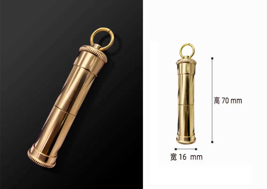 Vintage PullOut Brass Gasolin Lighter Retro Auto Ignition Nunchucks Handmade Antique Lighter C251022