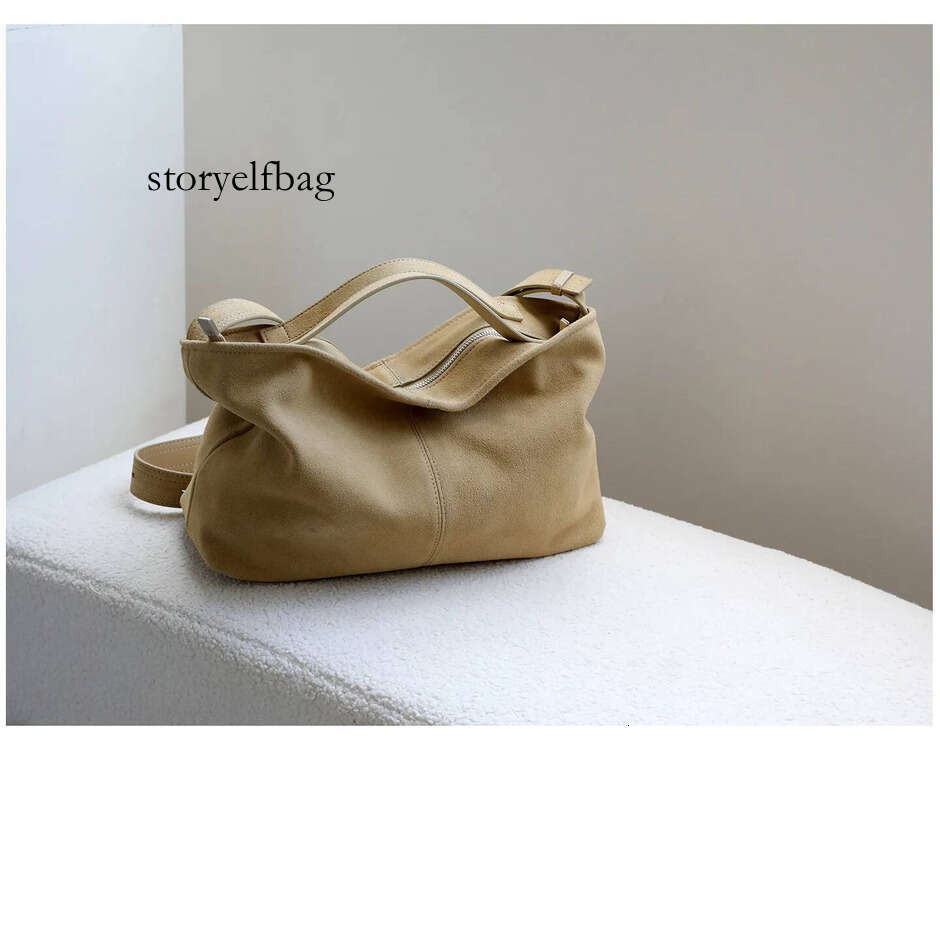 Motingsome Natural Suede Leather Women Roomy Shoulder Handbag and Purse Lazy Style Soft Matte Cowhide Tote Bags New In
