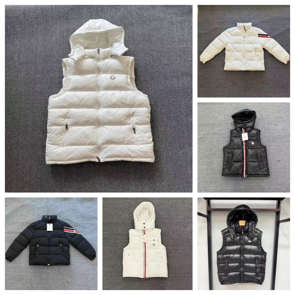 Designer Mens Outdoor Windproof Warm Jacket Down Jacket with Hood and Stand-Up Collar Vest for Casual Everyday Wear