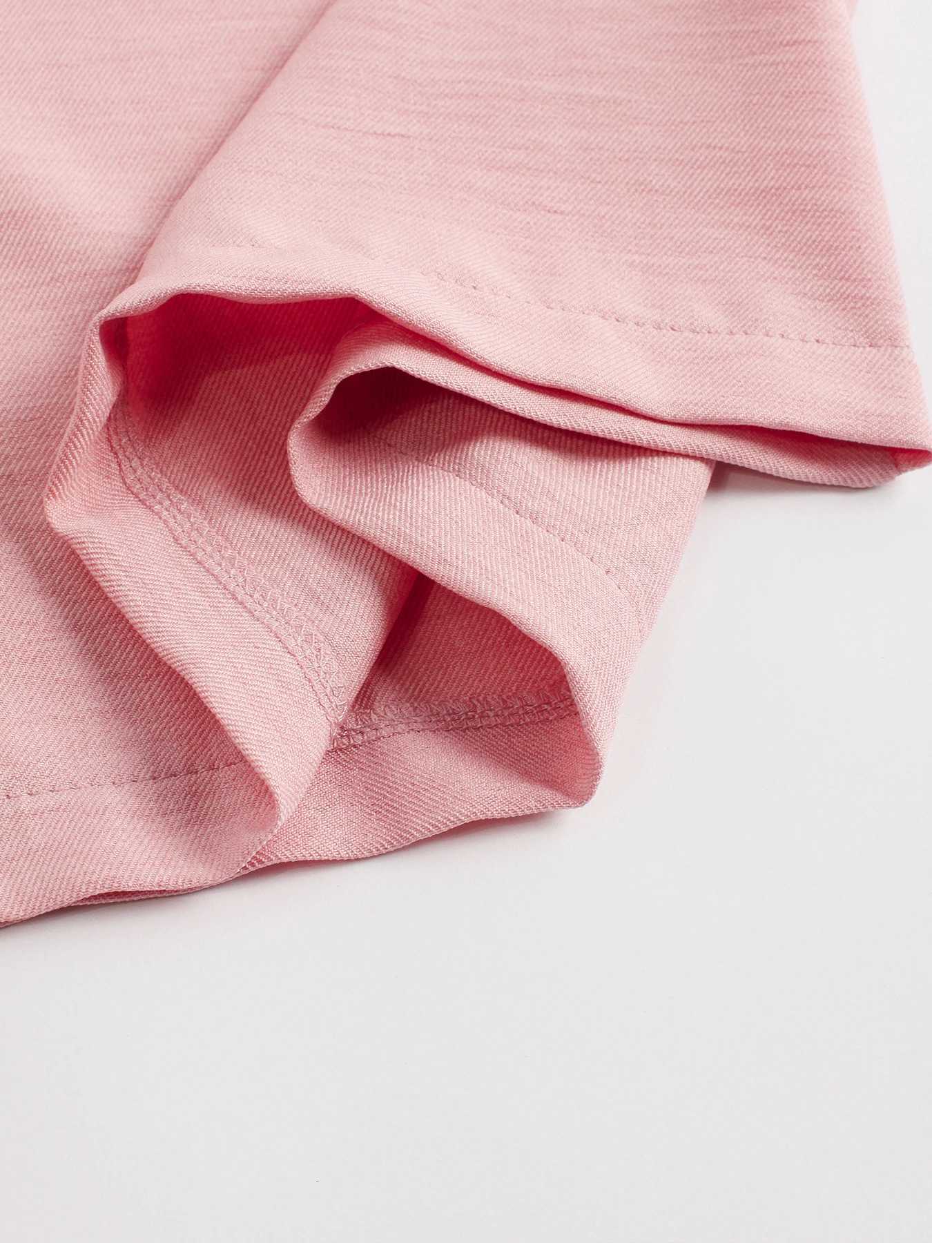 Womens Solid Button Front Shirt Tie Front Wide Leg Pants Twopiece Set Casual Drop Shoulder Long Sleeve Blouse Top TrouserT251022