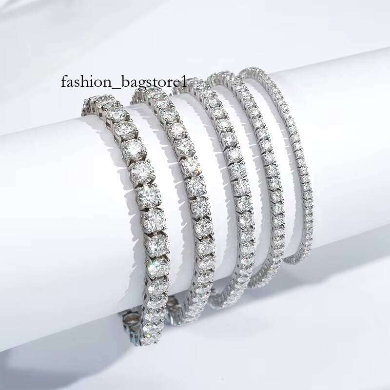 Hiphop Women's Jewelry 2mm 3mm 4mm 5mm 6mm Round Cut S Sier Stone Tennis Bracelet