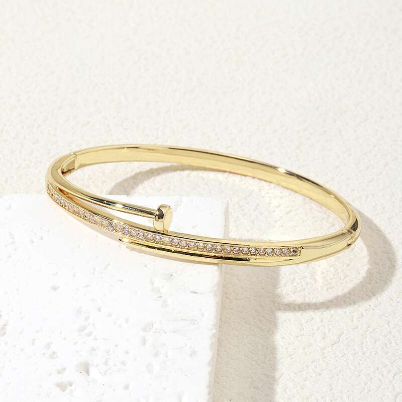 Designer Bracelet jewelry for women luxury bangle Fashion Extendable Clasp Stud Bracelets Copper plated with gold Micro Inlaid Zirconia festival vacat