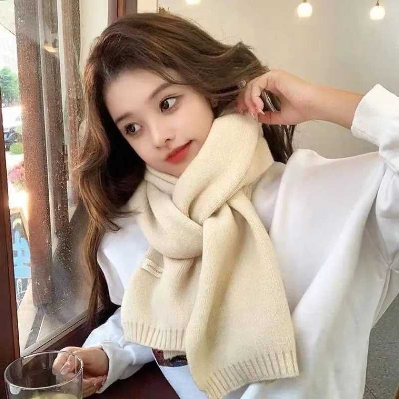 New Versatile Solid Knitted Scarf Women Men Autumn Winter Korean Stylish retro Warm Small Scarfves Unisex Soft Warm Muffler Girl J251022