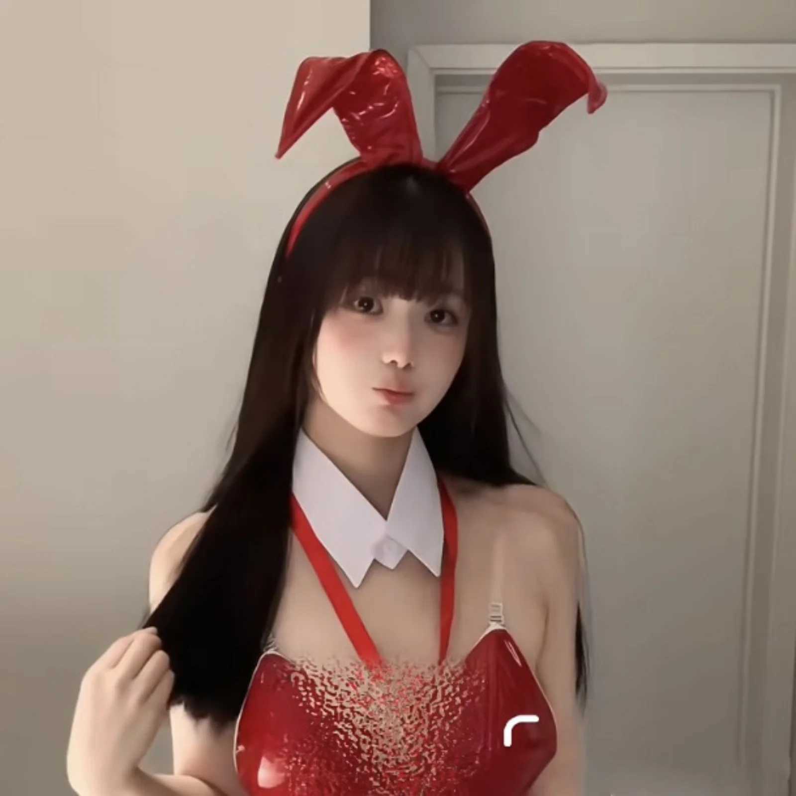 1PC Halloween Bunny Girl Patent Leather Rabbit Ears Headband Black Bunny Ear Hair Hoop For Cosplay V251022