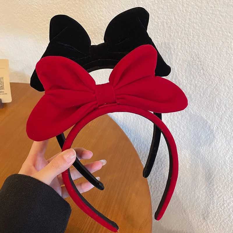 Velvet Big Bow Red Headband Ladies Elegant Temperament High Cranial Headband Fashion Girls Cute Headband V251022