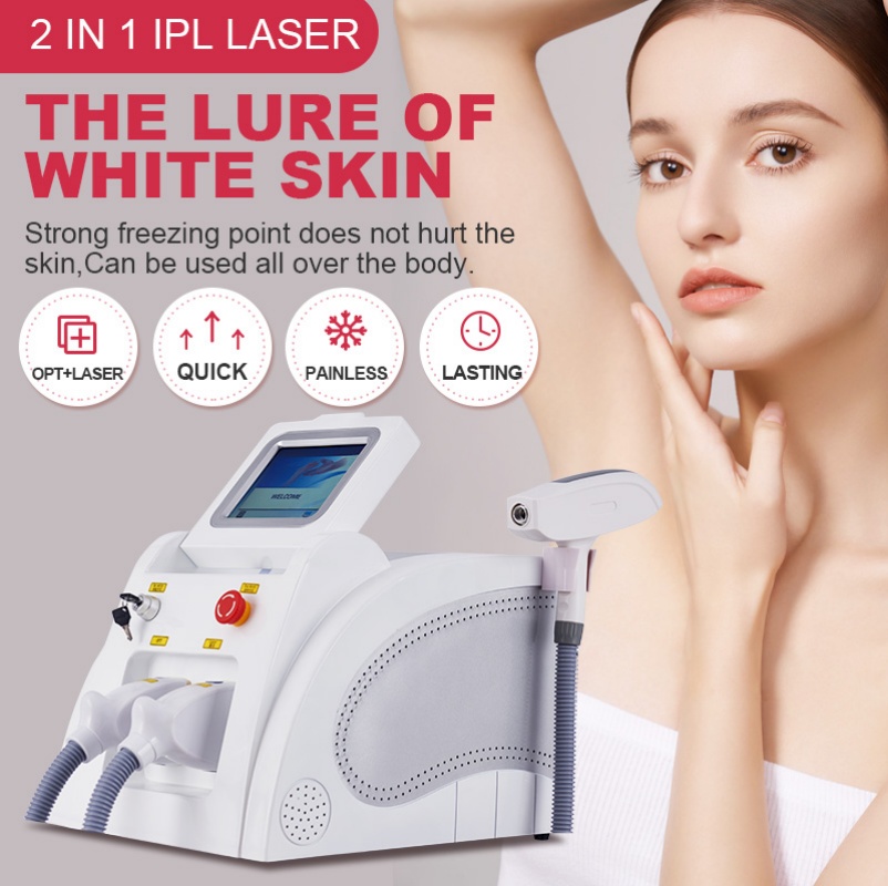 2 In 1 Multifunctional Equipment IPL OPT Hair Removal ND Yag Laser Tattoo Removal Picosecond Professional Machine