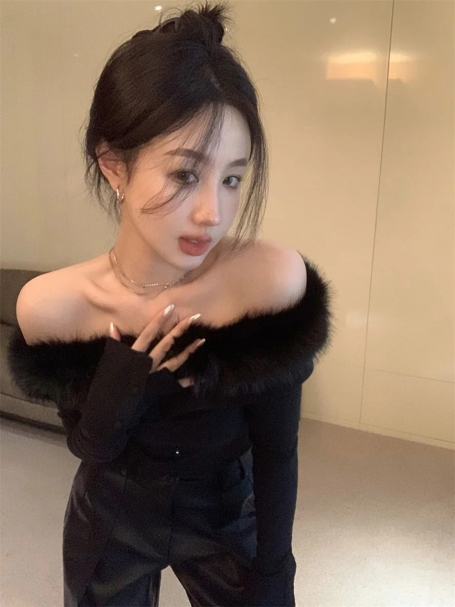 Winter for Women Korean Style Retro Plush Patchwork Warm Soft Cashmere Sweater Longsleeved Slim Knit Pullover Tops 251016