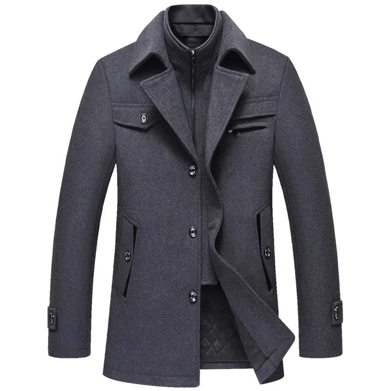 Men Winter Trench Coats Cashmere Wool Blends Man Winter Jackets Overcoats High Quality Male Business Casual Trench Coats 5XL 251016