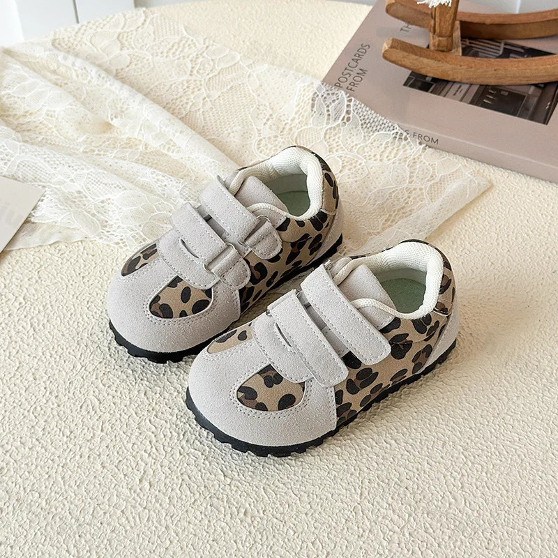 Children Outdoor Casual Sports Shoes Autumn Comfort Anti Slip Boys Girl Fashion Leopard Print Flat Toddler Sneakers 251022
