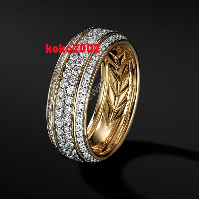 Hip Hop Iced Out 18K Solid Gold Pass Diamond Tester VVS Moissanite GRA Rapper Dazzling Sparkly Eternity Band Ring for Men