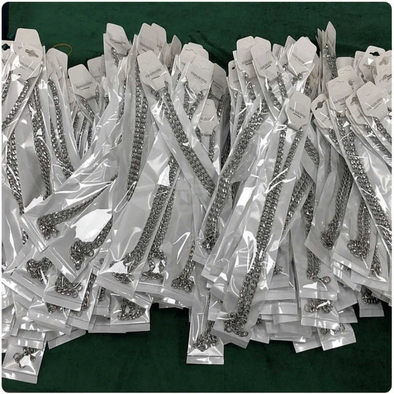 YQ 316L Stainless Steel Cuban Link Chain Flat Necklace For Men Women Jewelry Accessories U251022