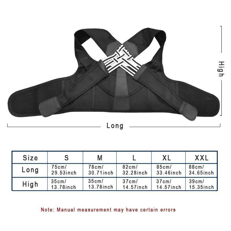 Posture Back Brace Adjustable Back Support Strap to Prevent Spinal Distortion and Hunchback Suitable for Men and Women D251022