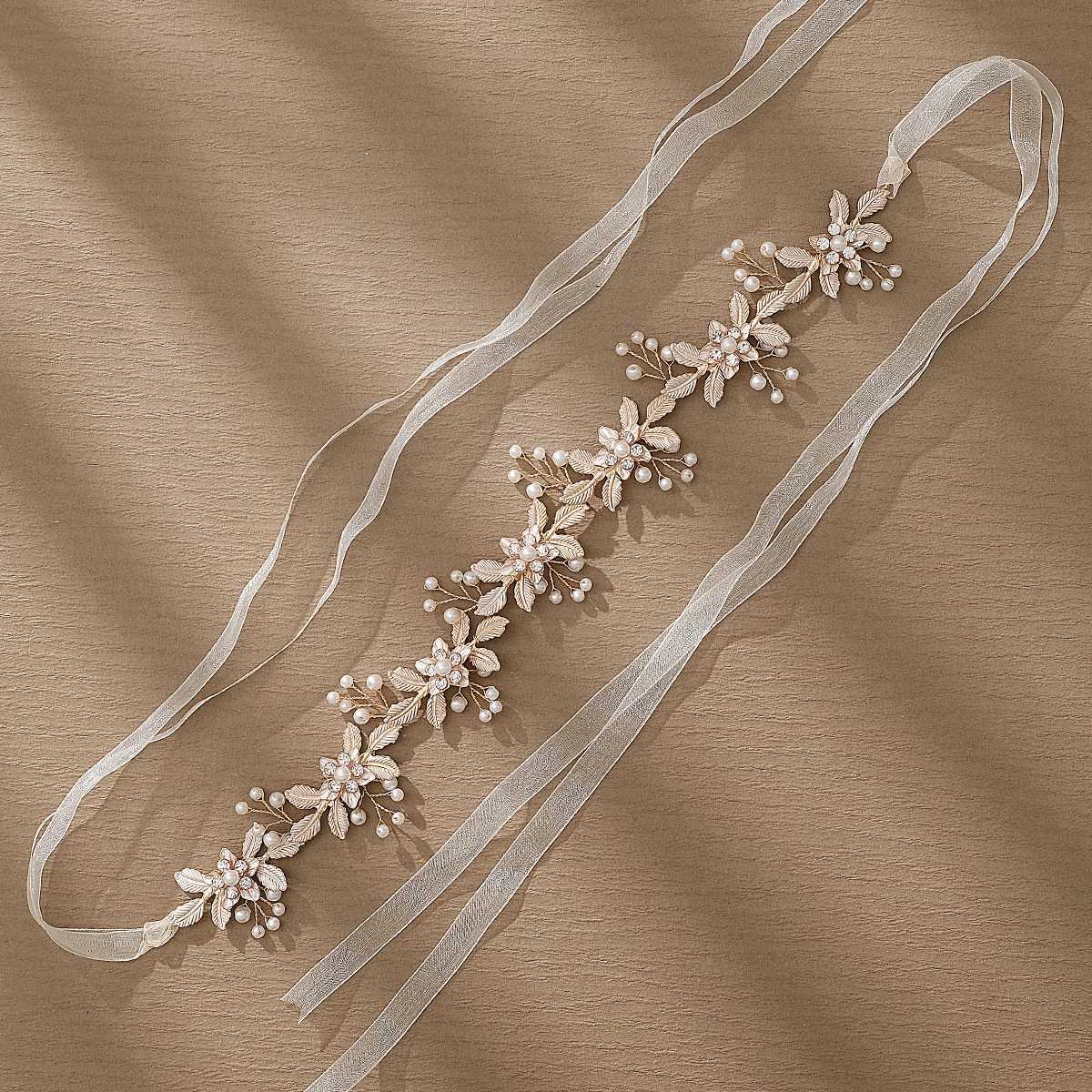 Handwork Flower Vine Headband Headmade Bride Hair Accessories Wedding Head Jewelry Headdresses For Girlfriend Bridal Headpiece V251022