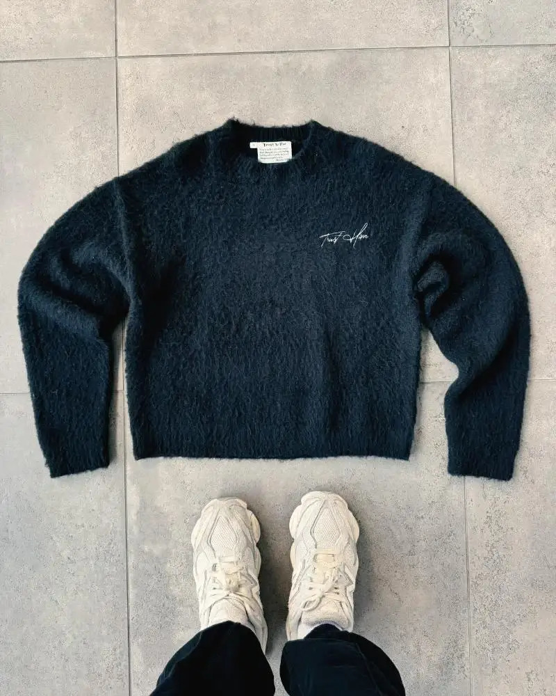 Fashion Street Y2k Casual Sweater Harajuku Gothic Street Loose Couple Crewneck Knit Sweater Street Hip Hop Punk Retro Pullover 251020