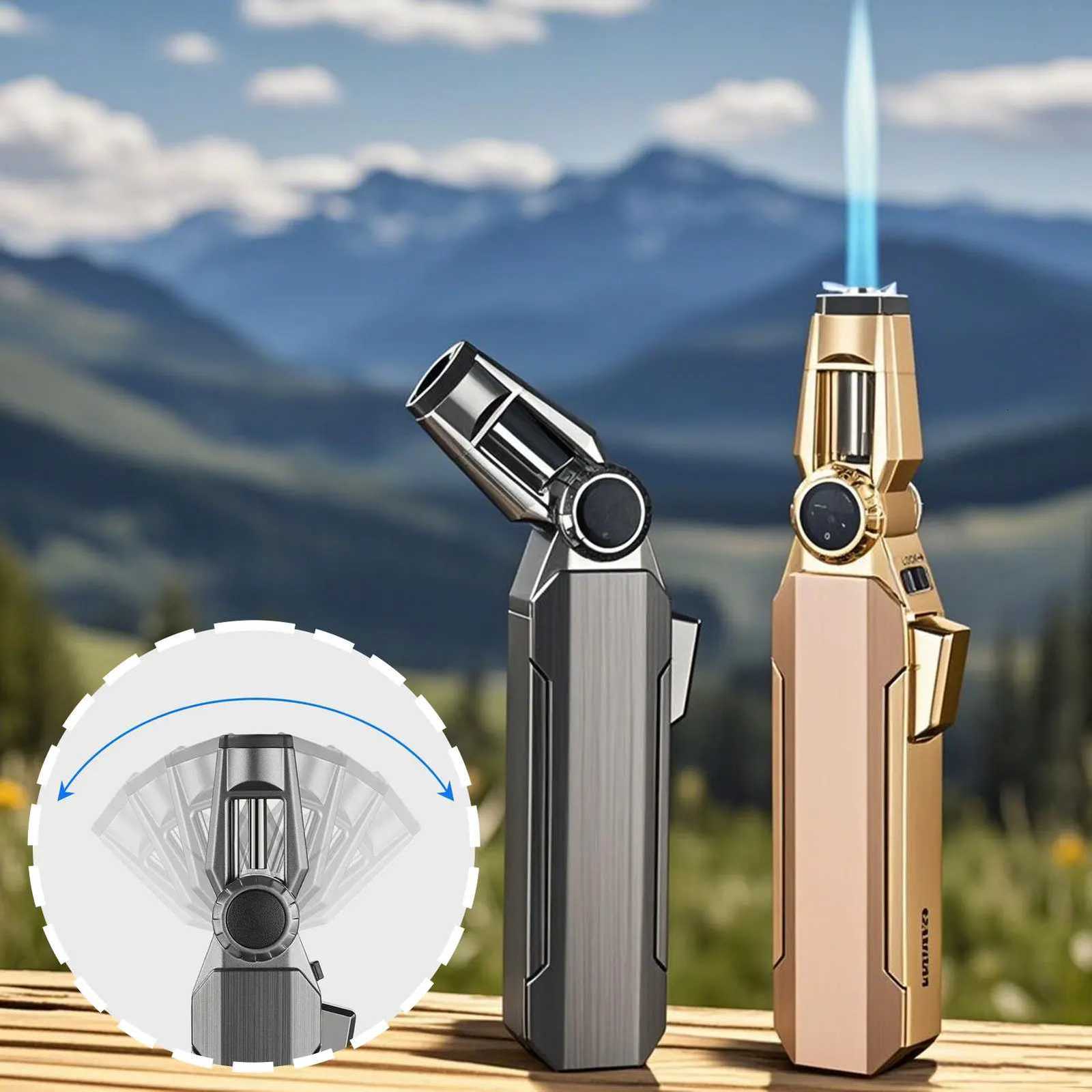 Foldable Kitchen Torch Lighter Windproof Inflatable Refillable JetFlame Igniters Cigarettes Lighters C251022