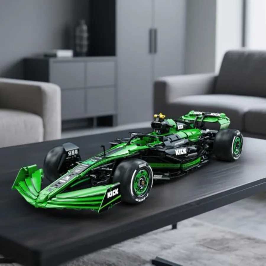 C64010W C44 Kick Sauber and Pirelli Licensed 18 Scale F1 Racing Car Building Blocks Set 2553 Piece Model Car Kit with DRS Syst J251022