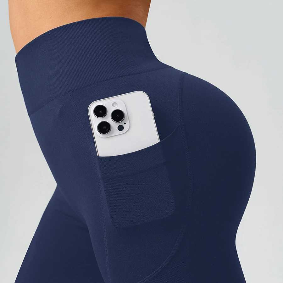 Flared Yoga Pants Women High Waist Bell Bottom Leggings Seamless Trousers wPockets Retro Gym Fitness Athleisure Wide Leg PantsT251022