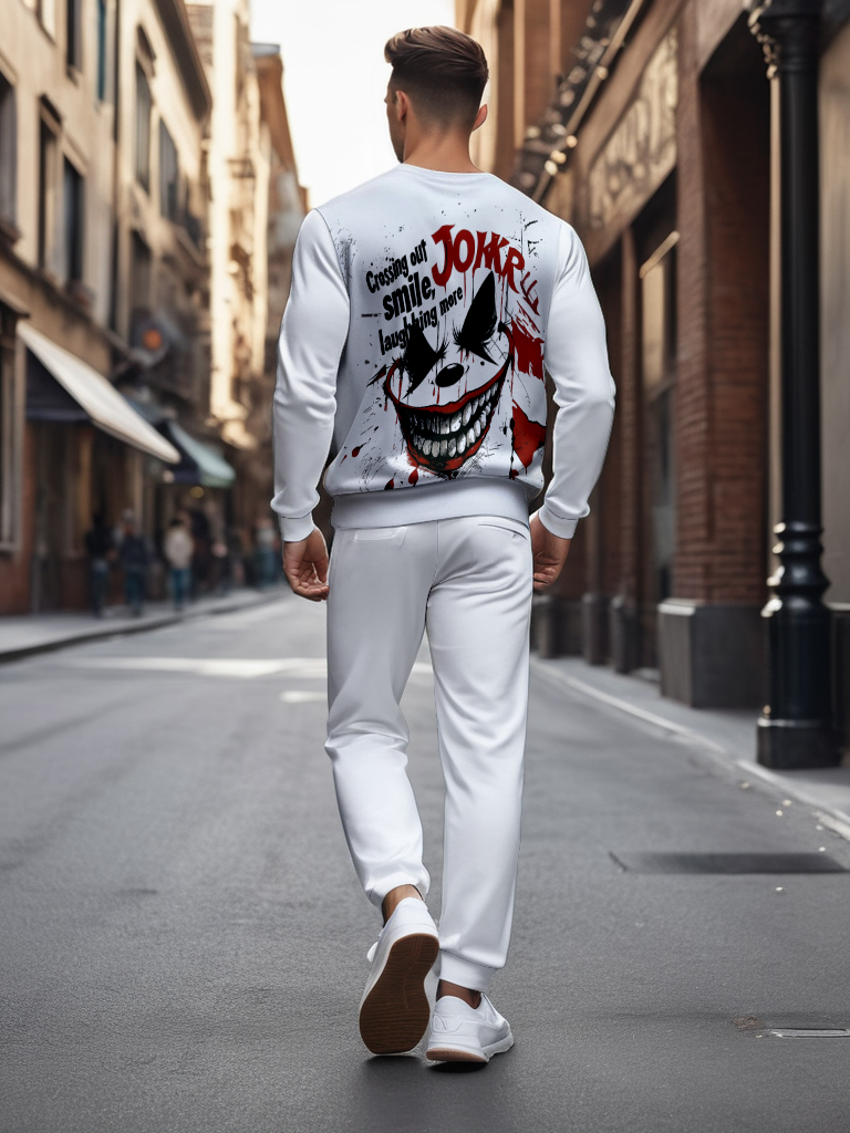 Men's Brown Knitted Cotton Blend Long Sleeve Round Neck Sweatshirt Ankle-Length Casual T-Shirt Comfortable Outdoor Wear - YLWY00166