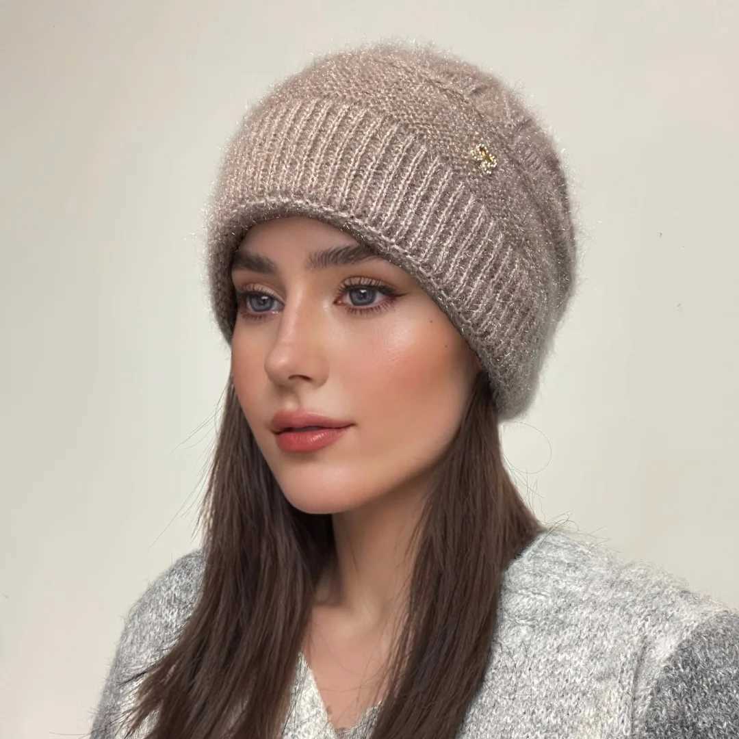 Winter Knitted Hat Warm Stacking Hat Womens Double layered Thickened Anti cold Ear Protection Hairline Hat J251022