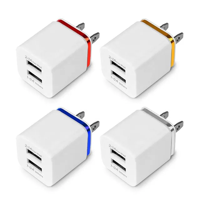 Universal Mobile Phone Dual USB Ports 2.1A US Wall Charger Block Portable Charger Power Adapter Plug