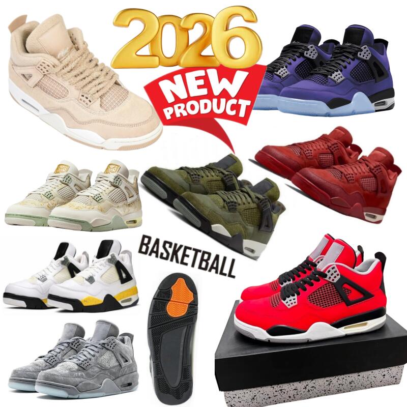2026 Toro Bravo 4s Cozy Girl 4 Lakers Basketball Shoes 4 Somos Eternos Tour Yellow Sierra Red Cave Stone Denim Worn Blue Rare Sports shoe Men Women New Black Cat
