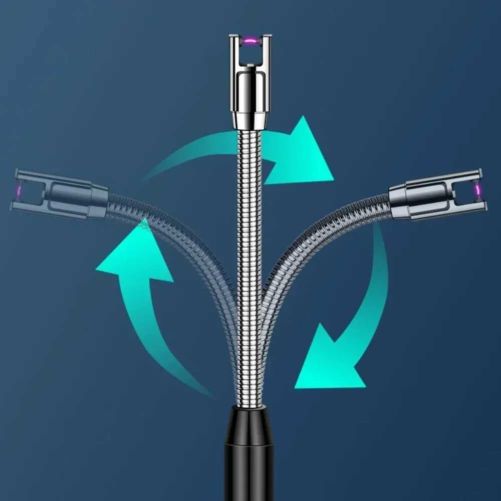 Kitchen USB Electric Arc Lighter Rechargeable Windproof BBQ Flameless Plasma Candle Long Lighters Hose Gas Stove Ignition Gun C251022