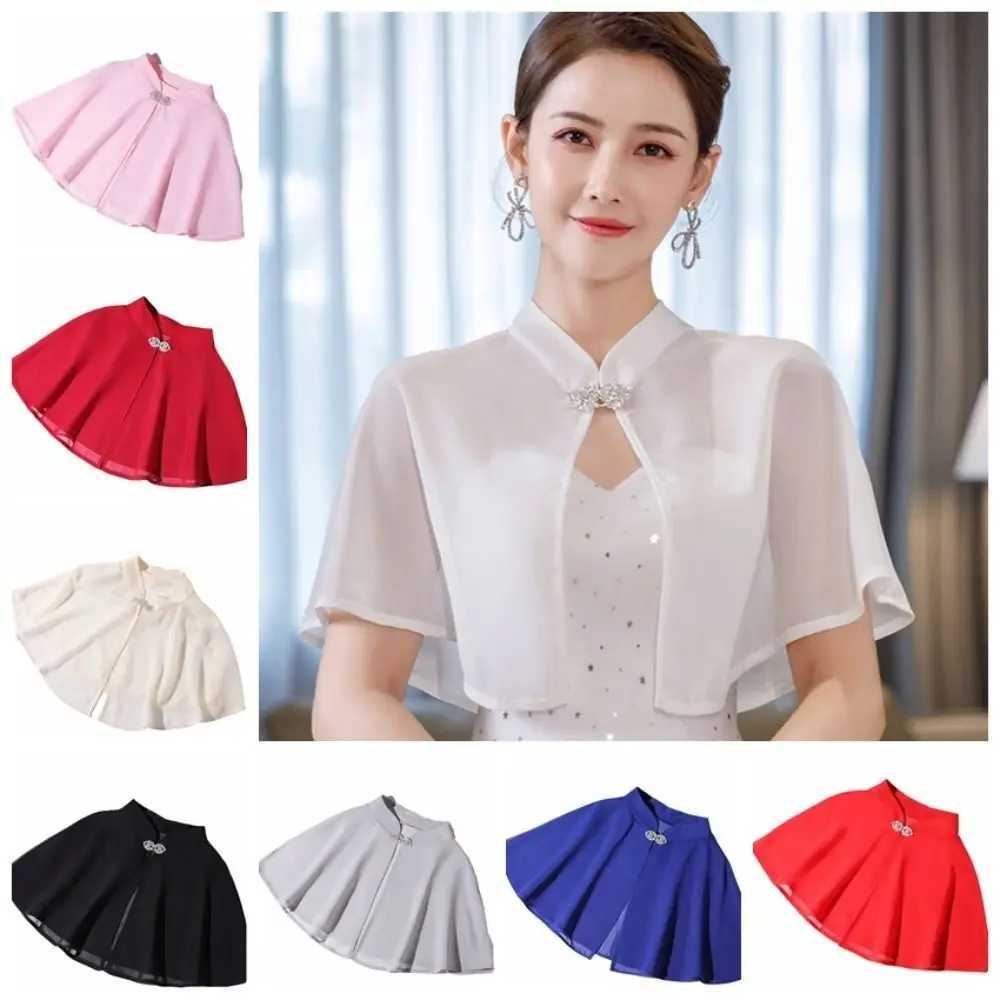 Chiffon Bride Wedding Dress Shawl Solid Color Transparent Evening Dresses Scarves Sunscreen Blouse Cloak Cheongsam Cape Cosplay J251118