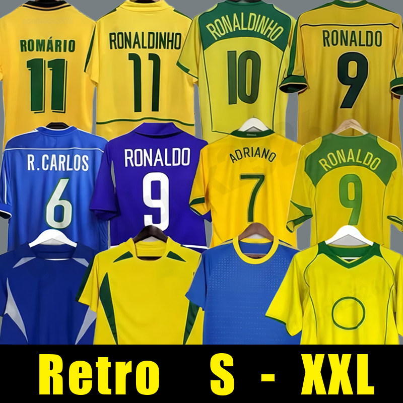BrazilS retro soccer jersey vintage classic 1998 2002 2010 1957 Carlos Romario Ronaldinho brasil football shirt 2004 camisa de futebol 1994 2006 RIVALDO 1988 2000
