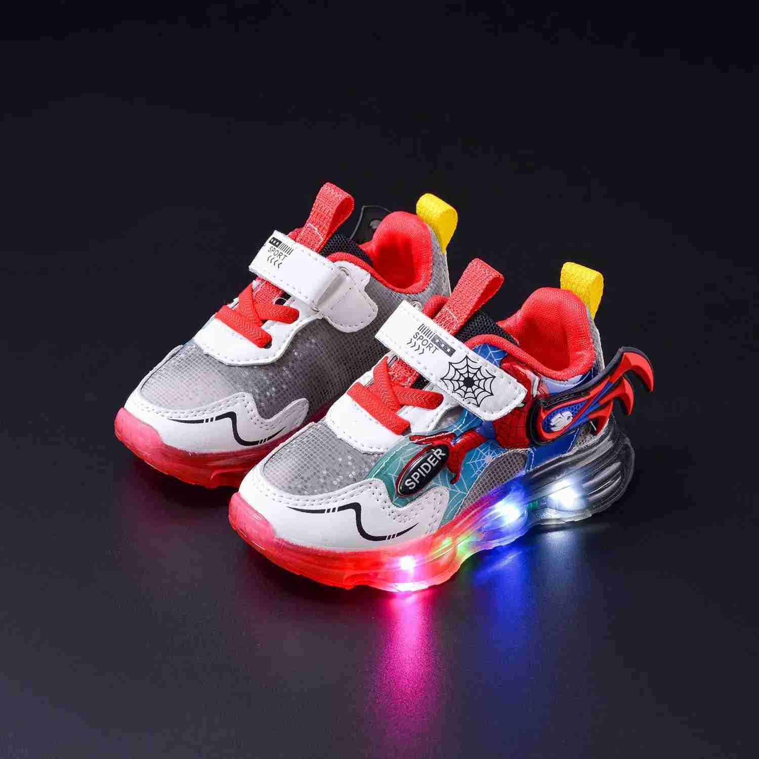 Disney Boys Shoes LED Lights Cartoon Autumn Childrens Sports Shoes Leather Nonslip Childrens Running Shoes Sneaker Size 2130 H251022