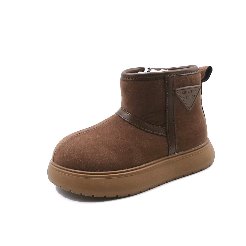 Kids Snow Boots for Girls Boys Winter Warm Plush Lining Ankle Boots for Toddler Children Fashion Kidsnest Side-zipper Cotton Shoes Sizes 26 - 36 US9C-