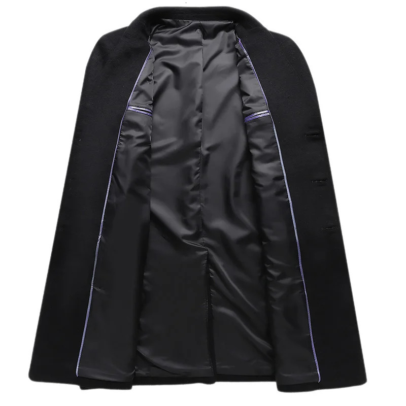 Winter Men Coat Wool Thicken Warm Casual Male Trench Business Singlebreasted Mens Long Fashion 251017