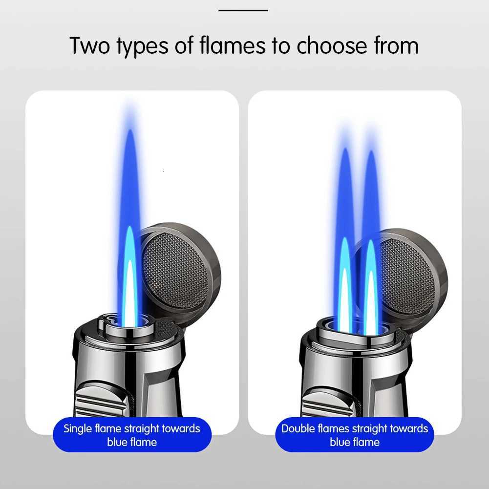 Flames Lighter Adjustables Dual Flames Lighters Small Portable Windproof Lighter Present for Men C251022