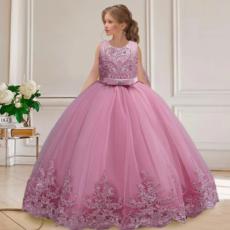 2025 Selling Girl Party Dress Gorgeous Big Bow Graduation Ball Dress 4 68 10 12 Elegant Birthday Dress Girl dresses 251021