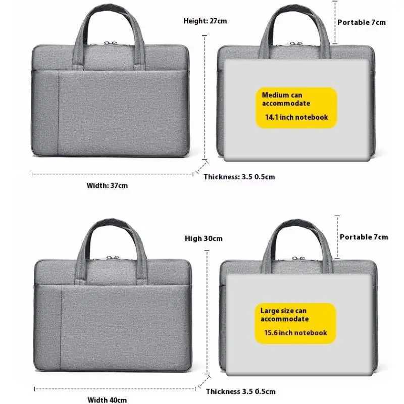 A 156 Inch Simple Design Laptop Briefcase High Quality Handbag Business Document Bag Elegant Computer Clutch for Men Women W251022