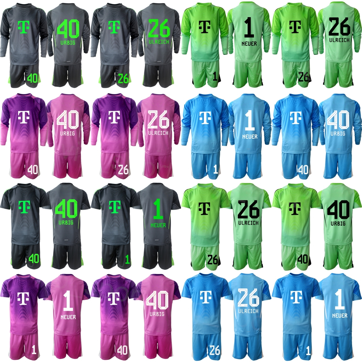 Club Soccer GK 1 Manuel Neuer Jerseys Set Goalkeeper 40 Sven Ulreich 18 Daniel Peretz 1 Oliver Kahn Sepp Maier Long Sleeve Football Shirt Mans Youth 2025/2026 BaiRen
