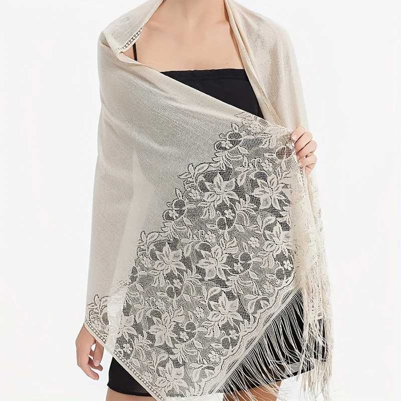 2024 Lace Tassel Shawl Fashion Hair Head Wrap Scarf Women Elegant Breathable Outdoor Lady Wedding Accessories Photo J251118