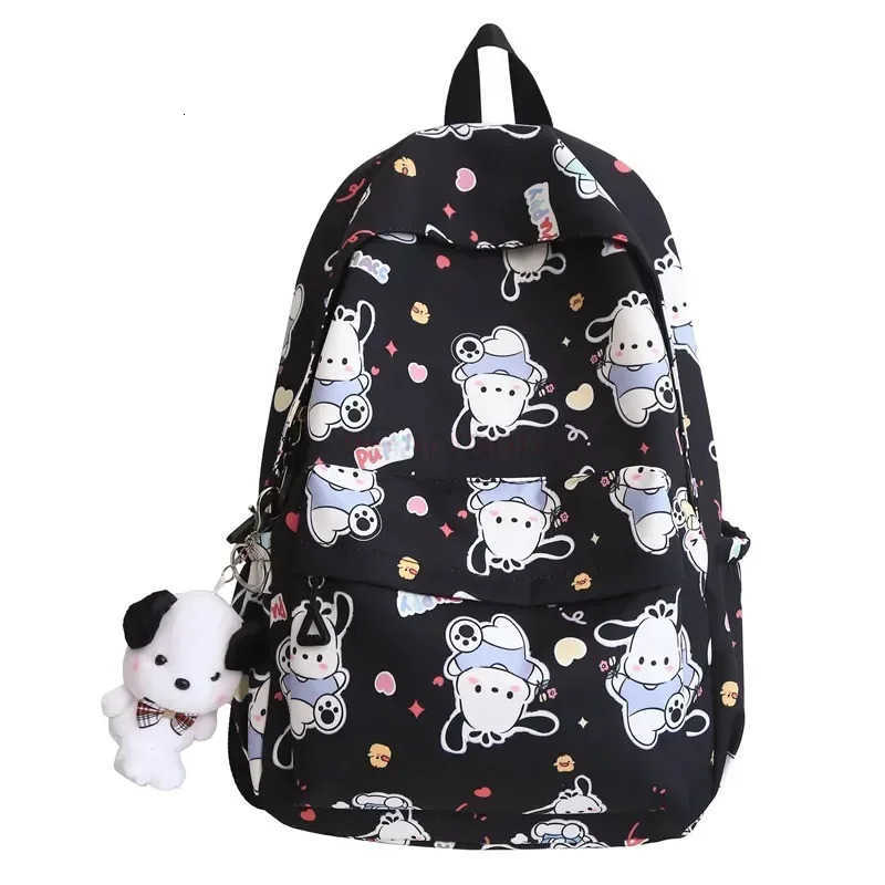 Sanrio Pochacco Printed Backpack Cartoon Zipper Shoulders Bag Large Capacity Student Schoolbag Waterproof Cute Y2k Girl Gifts L251022