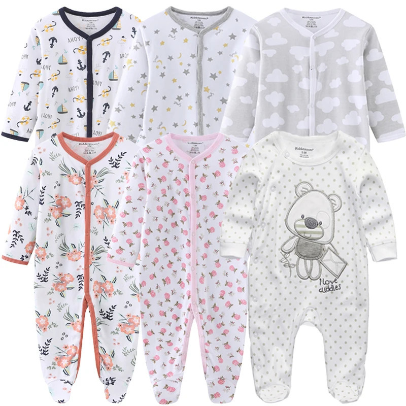 012Months Baby Rompers born GirlsBoys 100Cotton Clothes of Long Sheeve 123Piece Infant Clothing Pajamas Overalls 251022