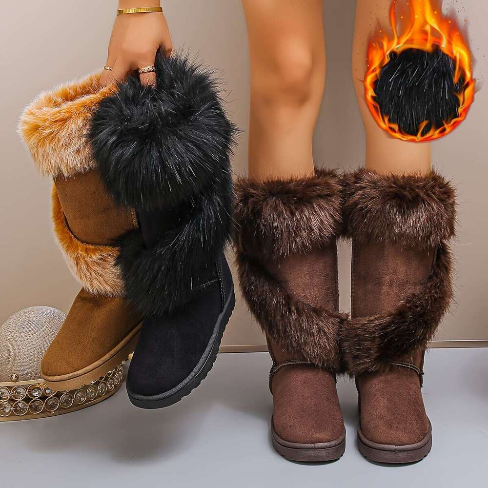 Knee-High Slip-On Closure, Soft Fabric Upper Cushioned Insole Cold Weather, Everyday Formal Events Easy-Clean Indoor/Outdoor Shoes - Perfect For Moms,