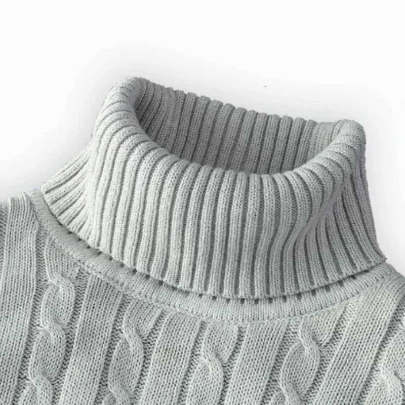 Mens High Neck Sweater Solid Color Pullover Knitted Warm Casual Turtleneck Sweatwear Woolen Mens Winter Outdoor TopsXJ251022