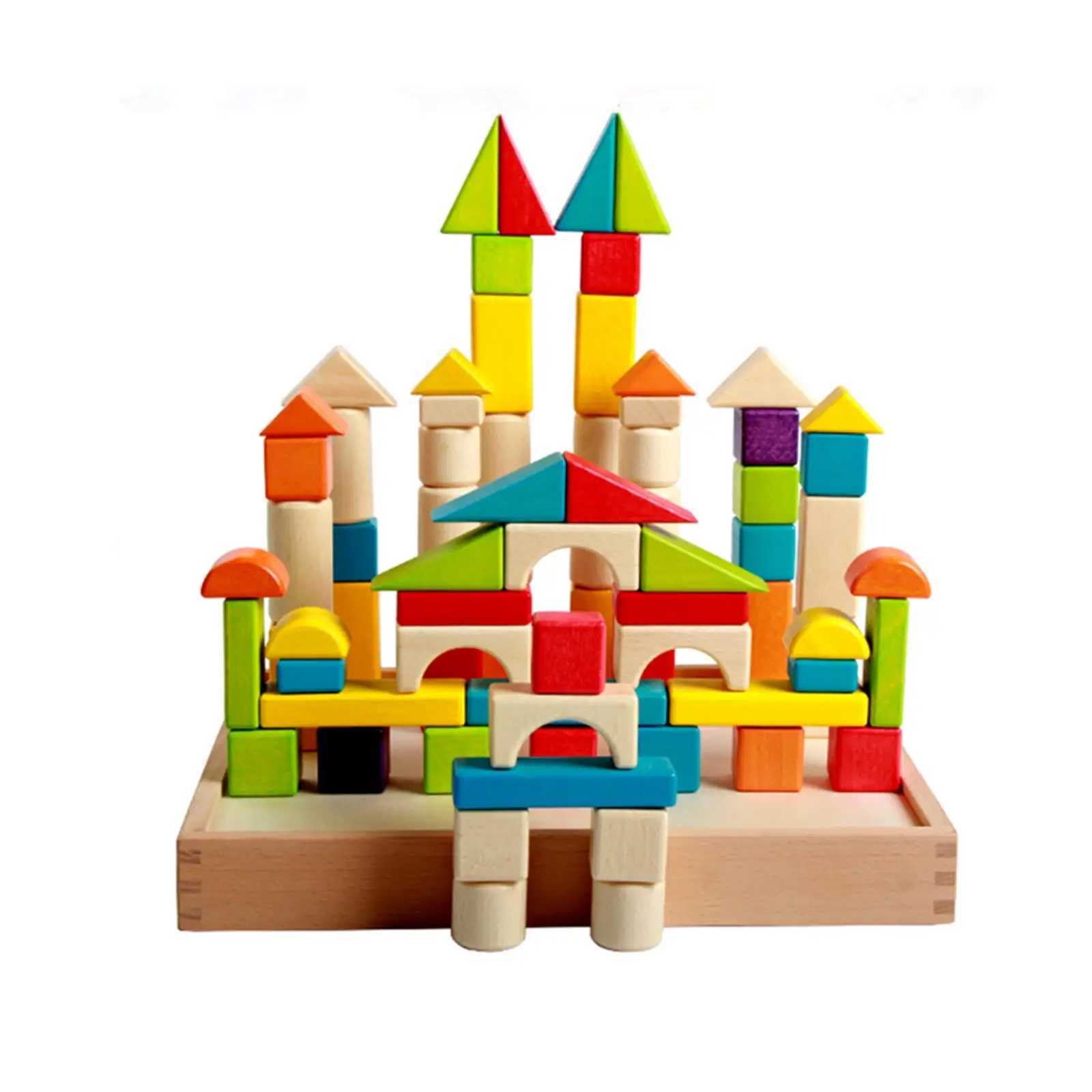 Wooden Blocks in Different Colors and Shapes Indoor Activity J251022