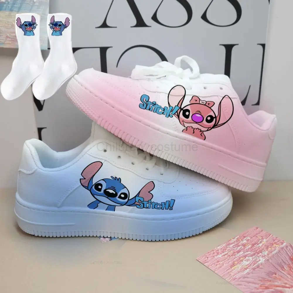 Disney kawaii Stitch Angel Skate Shoes Cartoon Anime Lightweight Casual Fashion LowTop Board Shoes for Breathable White Shoes H251022
