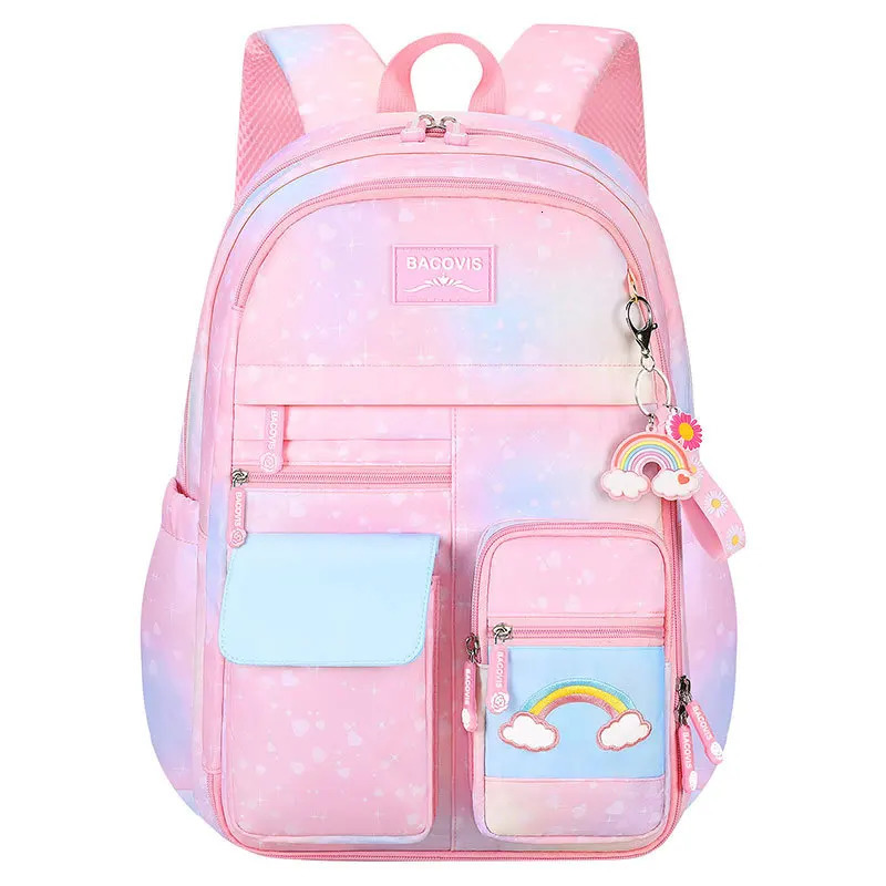 Beautiful Backpack for Girls Kids Fashion Primary School Cute Beautiful Travel Students Bag Pink Large Capacity 251021