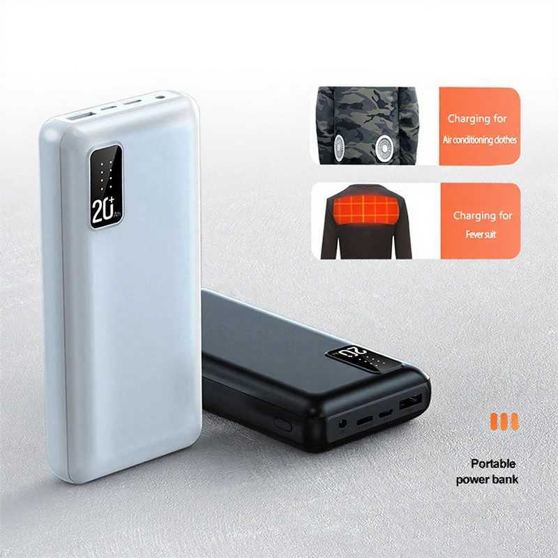 12V DC Power Bank 20000mAh Portable Charger Powerbank For iPhone Cooling Fan Heated Vest Jacket External Battery J251114