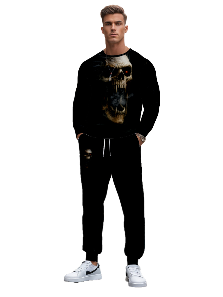 Men's Ankle-Length Knitted Cotton Blend Long Sleeve Sweatshirt Brown round Neck Casual T-Shirt Comfortable Outdoor Wear - YLWY00122