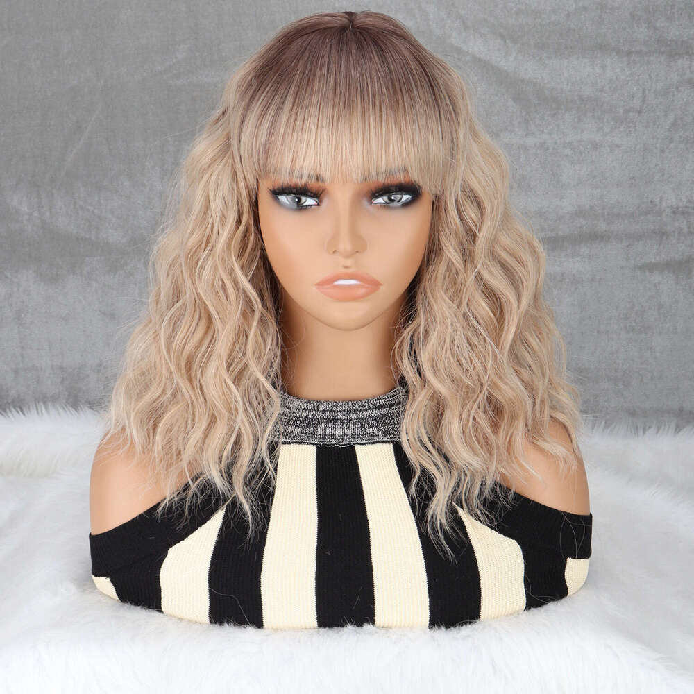 Water Ripple Black Gradient Gold Synthetic Full Wig Hot Sale