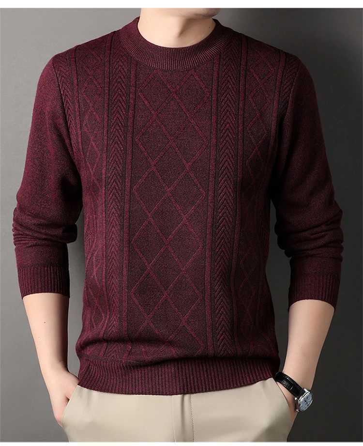 Man Solid Color 2024 New Autumn Winter Warm Fashion Sweater Casual And Comfortable Soft SweaterXJ251022