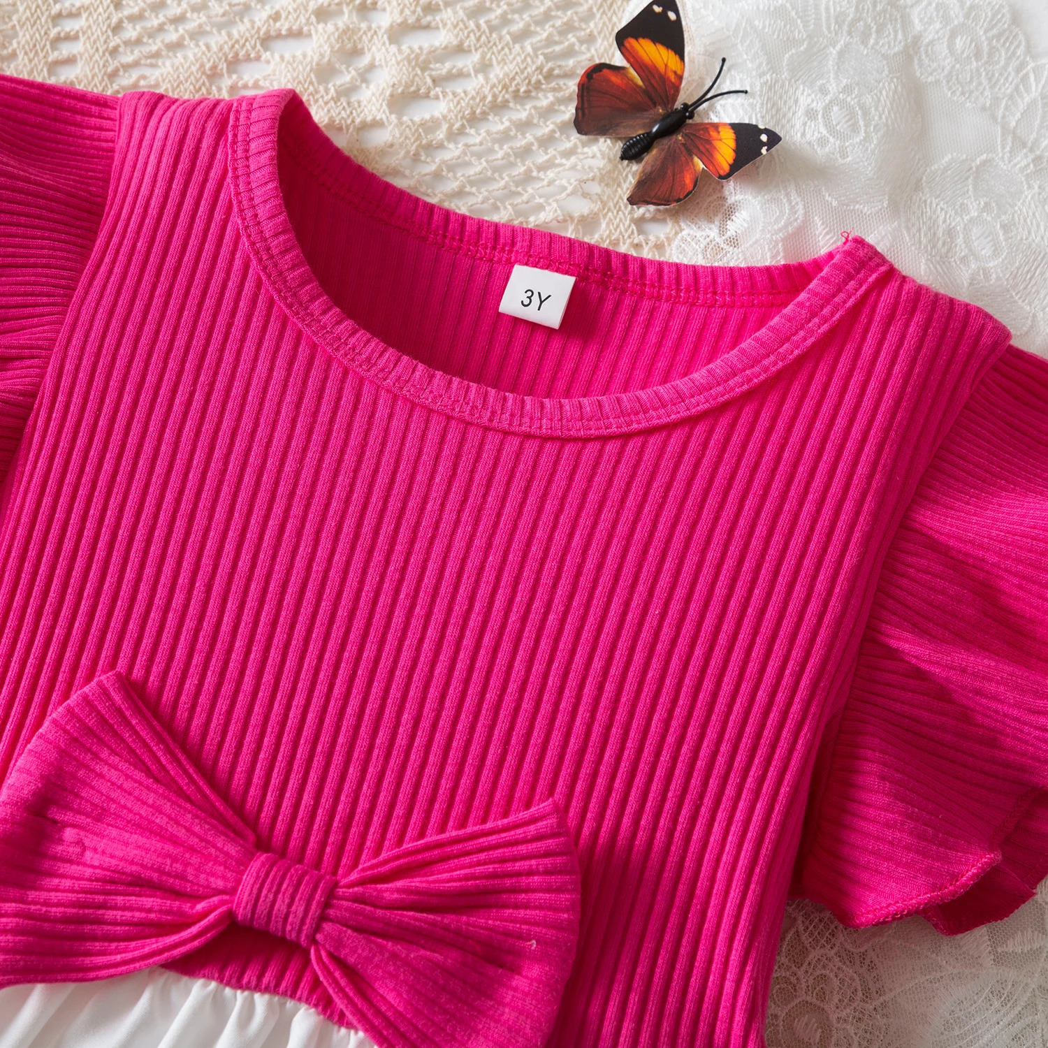 Flower Girls Dresses for Kids Cute Butterfly Birthday Caucal Wear Sleeveless Wedding Party Bow Princess Dresses for 38Yrs i251021