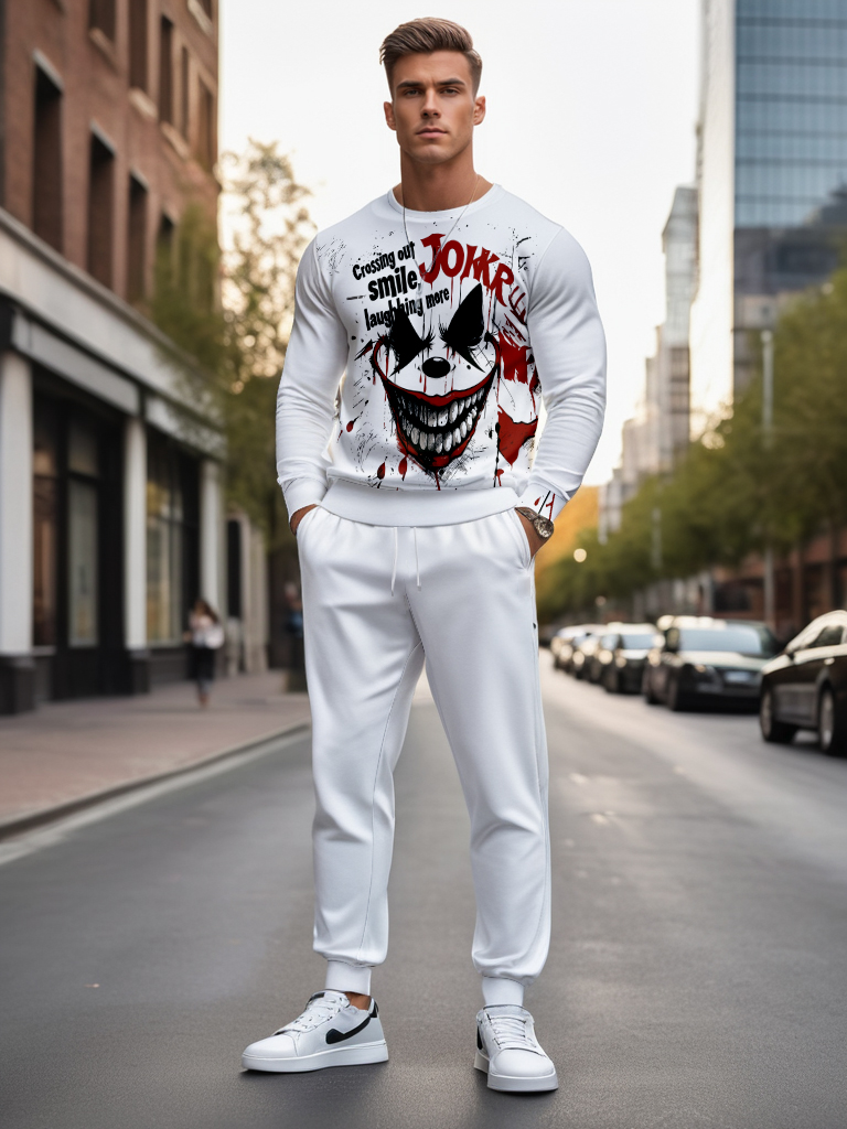 Men's Brown Knitted Cotton Blend Long Sleeve Round Neck Sweatshirt Ankle-Length Casual T-Shirt Comfortable Outdoor Wear - YLWY00166